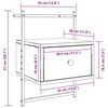 vidaXL Noptiere de perete, 2 buc., stejar fumuriu, 35x30x51 cm, lemn