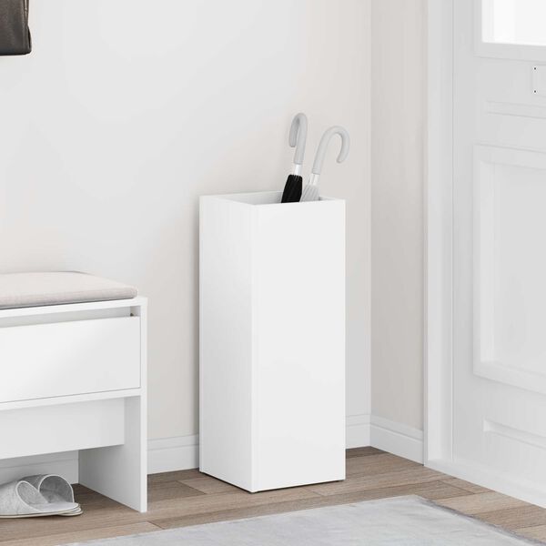 vidaXL Suport pentru umbrele Alb 25 x 24,5 x 64 cm Lemn compozit