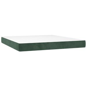 vidaXL Saltea cu arcuri buzunar, fermitate medie, verde &icirc;nchis, 160x200x20 cm, catifea