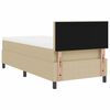 vidaXL Pat cu arcuri cu headboard Gri deschis și alb. 90 x 200 cm