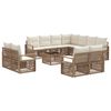 vidaXL Set de canapele pentru grădină 12 pcs Bej poliratan