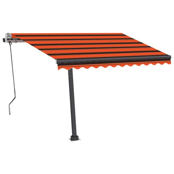 vidaXL Copertină autonomă retractabilă manual, oranj&maro, 350x250 cm