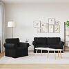 vidaXL Set de canapea 2 pcs Negru 175 x 82 x 80 cm țesătură