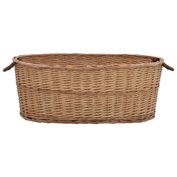 vidaXL Coș lemne foc cu m&acirc;nere de transport natural 88x57x34 cm salcie