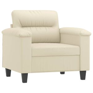 vidaXL Canapea de o persoană, crem, 60 cm, piele ecologică