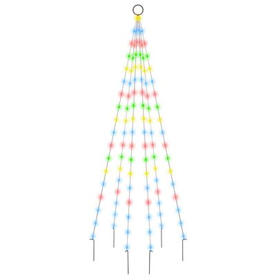 vidaXL Brad de Crăciun pe catarg, 108 LED-uri, multicolor, 180 cm