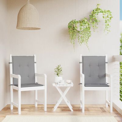 vidaXL Perne scaun de grădină, 2 buc., gri, 100x50x3 cm