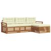 vidaXL Set de canapele de exterior 4 buc. Natural și Crem