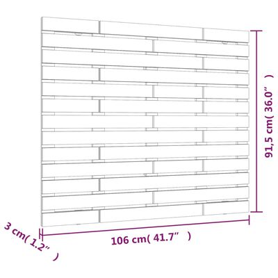 vidaXL Tăblie de pat pentru perete, negru 106x3x91,5 cm lemn masiv pin