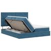 vidaXL Pat cu storage Albastru &icirc;nchis 180 x 200 cm Catifea