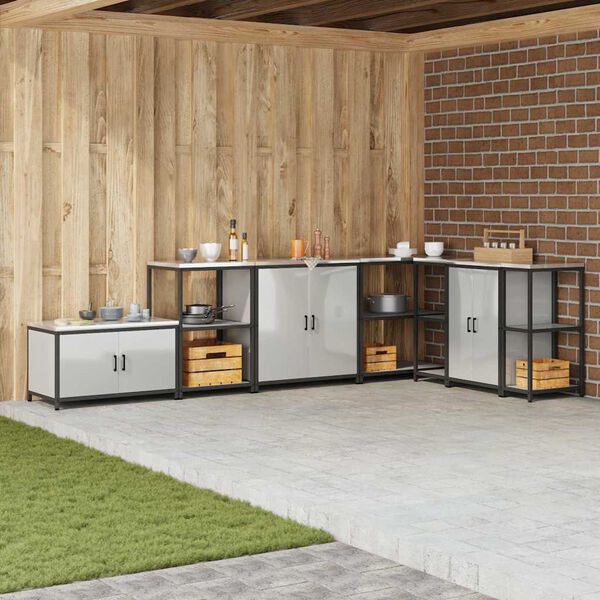 vidaXL Depozitare pentru bucătărie Argintiu 60 x 50 x 92 cm Oțel