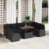 vidaXL Set de canapele pentru grădină 10 pcs Negru Rattan poli
