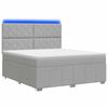 vidaXL Pat cu arcuri LED și saltea Gri deschis 140 x 200 cm Țesătură