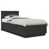 vidaXL Cadru de pat cu headboard Negru 90 x 200 cm Lemn prelucrat