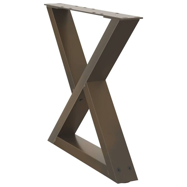 vidaXL Picioare pentru măsuță de cafea, 2 buc., oțel natural, 60 x (42-43,3) cm