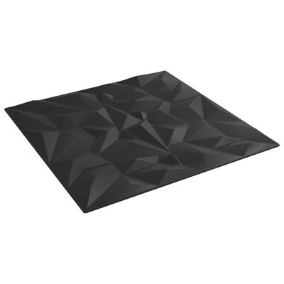vidaXL Panouri de perete 48 buc. negru 50x50 cm XPS 12 m² ametist