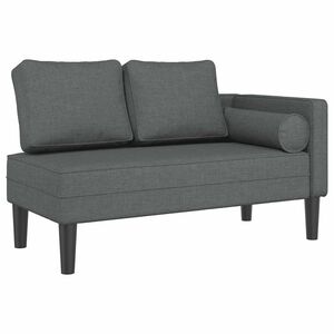 vidaXL Șezlong cu perne, gri &icirc;nchis, material textil