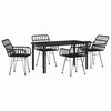 vidaXL Set de masă pentru grădină 5 buc. Negru