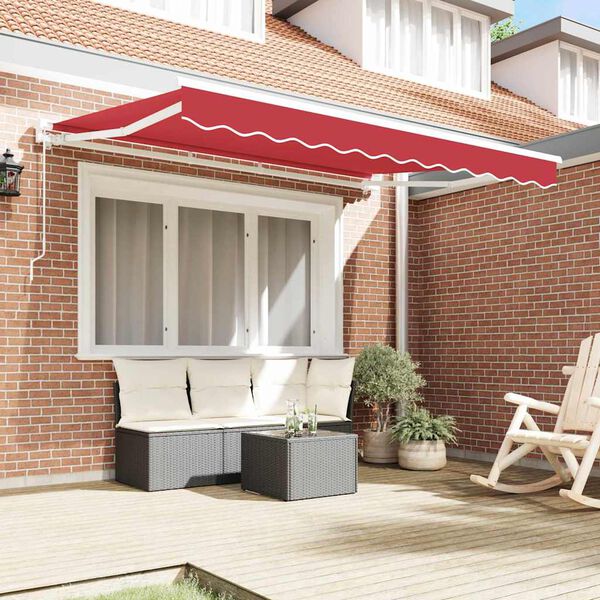 vidaXL Cortina Retractabilă Roșu 350 x 200 cm Poliester și metal