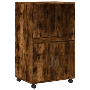vidaXL Dulap cu roți, stejar fumuriu, 55x40x91 cm, lemn prelucrat