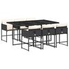 vidaXL Set mobilier de grădină cu perne, 7 piese, negru, poliratan