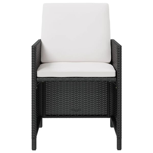 vidaXL Set mobilier de exterior 13 piese negru, poliratan, lemn acacia