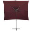 vidaXL Umbrelă în consolă cu înveliș dublu, roșu bordo, 250x250 cm