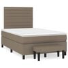 vidaXL Pat box spring cu saltea, gri taupe, 120x200 cm, textil