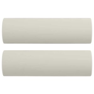 vidaXL Perne decorative, 2 buc., crem, &Oslash;15x50 cm, catifea