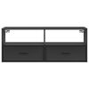 vidaXL Dulap TV, negru, 100x31x39,5 cm, lemn prelucrat și metal