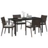 vidaXL Set de masă pentru grădină 5 pcs Maro Rattan poli