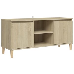 vidaXL Comodă TV, picioare lemn masiv, stejar sonoma, 103,5x35x50 cm