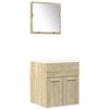 vidaXL Set mobilier de baie, 3 piese, stejar sonoma, lemn prelucrat