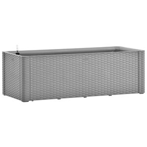 vidaXL Strat &icirc;nălțat grădină sistem automat udare gri 100x43x33 cm