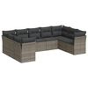 vidaXL Set canapele de grădină, 9 piese, cu perne, gri, poliratan