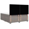 vidaXL Pat box spring cu saltea, gri taupe, 200x200 cm, textil