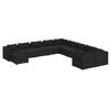 vidaXL Set mobilier de grădină cu perne, 11 piese, negru, poliratan