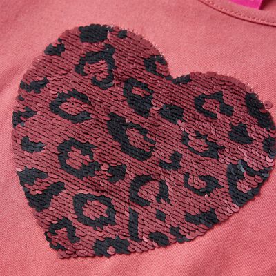 Tricou pentru copii cu mâneci lungi, roz antichizat, 92