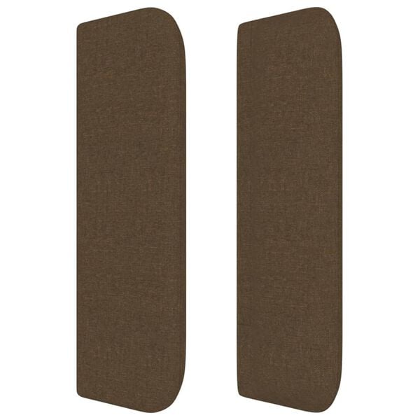 vidaXL Tăblie de pat cu aripioare maro &icirc;nchis 163x16x78/88 cm textil