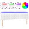 vidaXL Tăblie de pat cu LED, alb, 180x5x78/88 cm, piele ecologică
