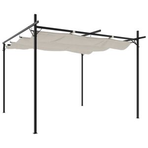 vidaXL Pergola cu acoperiș retractabil, crem, 295x292x230 cm