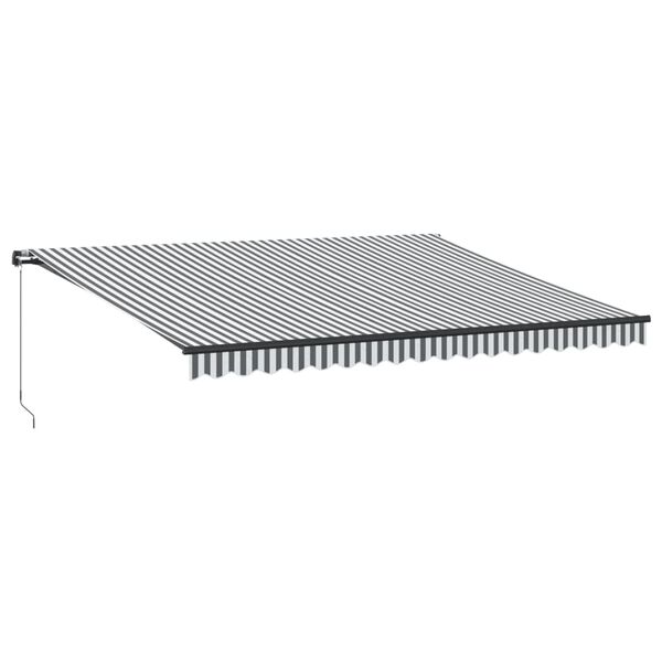 vidaXL Copertină retractabilă manual cu LED, antracit/alb, 450x300 cm
