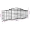 vidaXL Coșuri gabion arcuite 2 buc, 200x30x60/80 cm, fier galvanizat