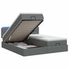 vidaXL Pat Ottoman cu Saltea și LED Gri &icirc;nchis 160 x 200 cm Țesătură