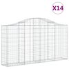 vidaXL Coșuri gabion arcuite 14 buc, 200x30x100/120 cm fier galvanizat