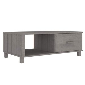 vidaXL Masă cafea &bdquo;HAMAR&rdquo;, gri deschis, 100x55x35 cm, lemn masiv pin