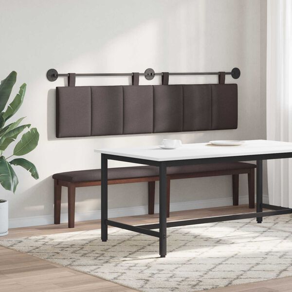 vidaXL Cap de pat suspendat Dungi Maro &icirc;nchis 170 x 55 x 5 cm țesătură