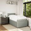 vidaXL Pat box spring cu saltea, gri deschis, 90x190 cm, catifea
