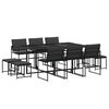 vidaXL Set mobilier de grădină, 11 piese, cu perne, negru, textilenă