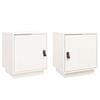 vidaXL Noptiere, 2 buc., alb, 40x34x45 cm, lemn masiv de pin